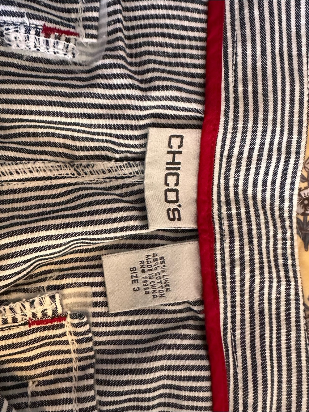 Chico's Black & White Pinstripe Cargo Capris - Picture 4 of 7